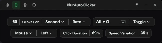 Blur AutoClicker simple interface